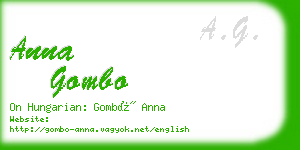 anna gombo business card
